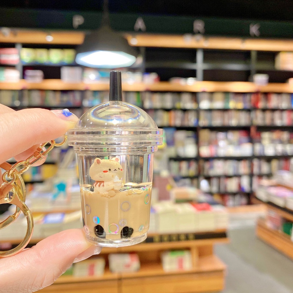 Hoạt Hình Móc Khóa Hình Ly Trà Sữa Đáng Yêu