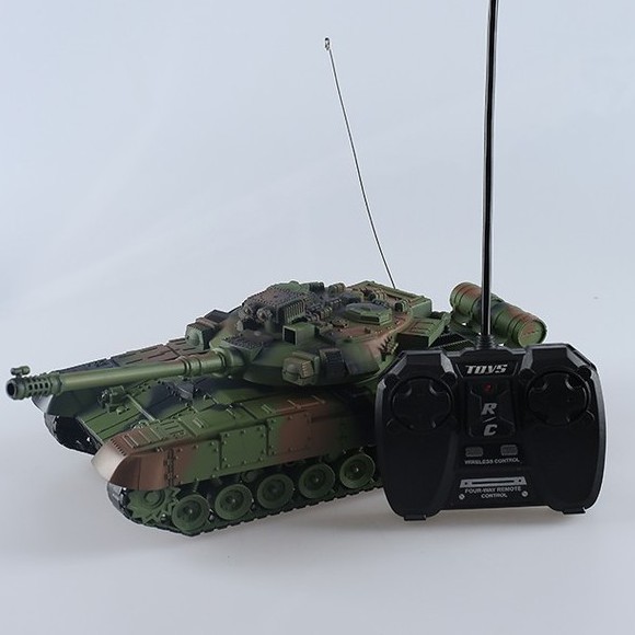 XE TĂNG ĐIỀU KHIỂN TỪ XA,  WAR TANK QUAY NÒNG PHÁO 360 ĐỘ ,   ( DÀI 26CM RỘNG 13CM) - W081728