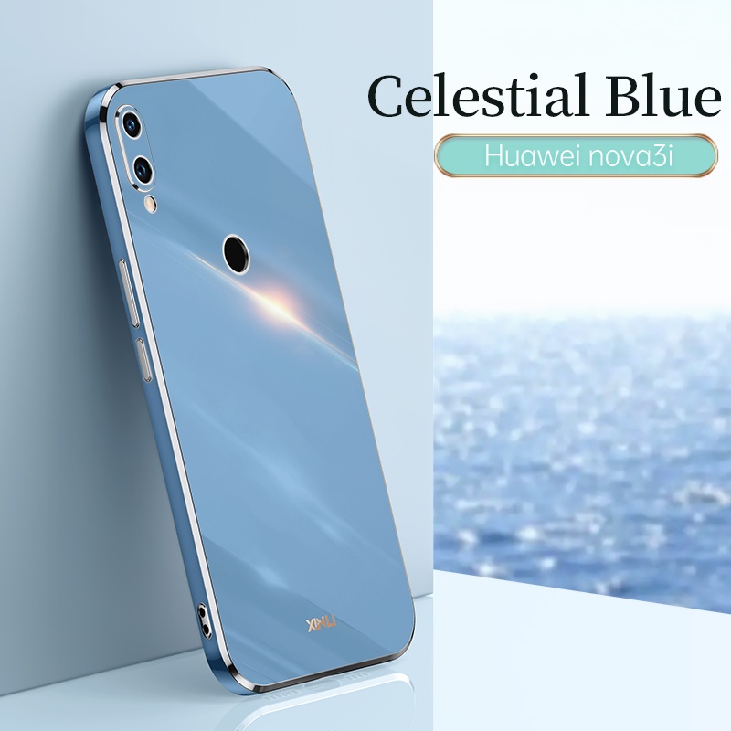 Ốp điện thoại viền vuông thời trang bảo vệ ống kính máy ảnh cho Huawei Nova 3i 3e 4e