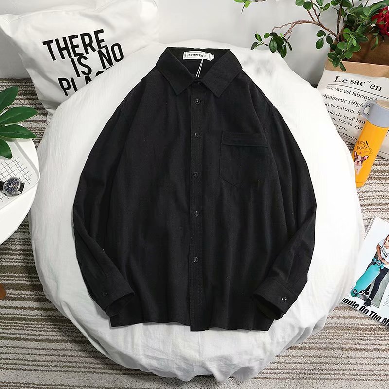 Áo sơ mi tay dài dáng rộng thời trang phong cách hàn quốc cho nam