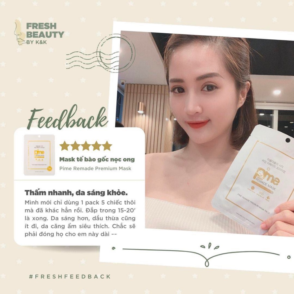 Mặt nạ tế bào gốc nọc ong Pime Remade Premium Mask Pack cấp ẩm, mờ thâm, tái tạo phục hồi da cho da mụn, nám, lão hóa 1M