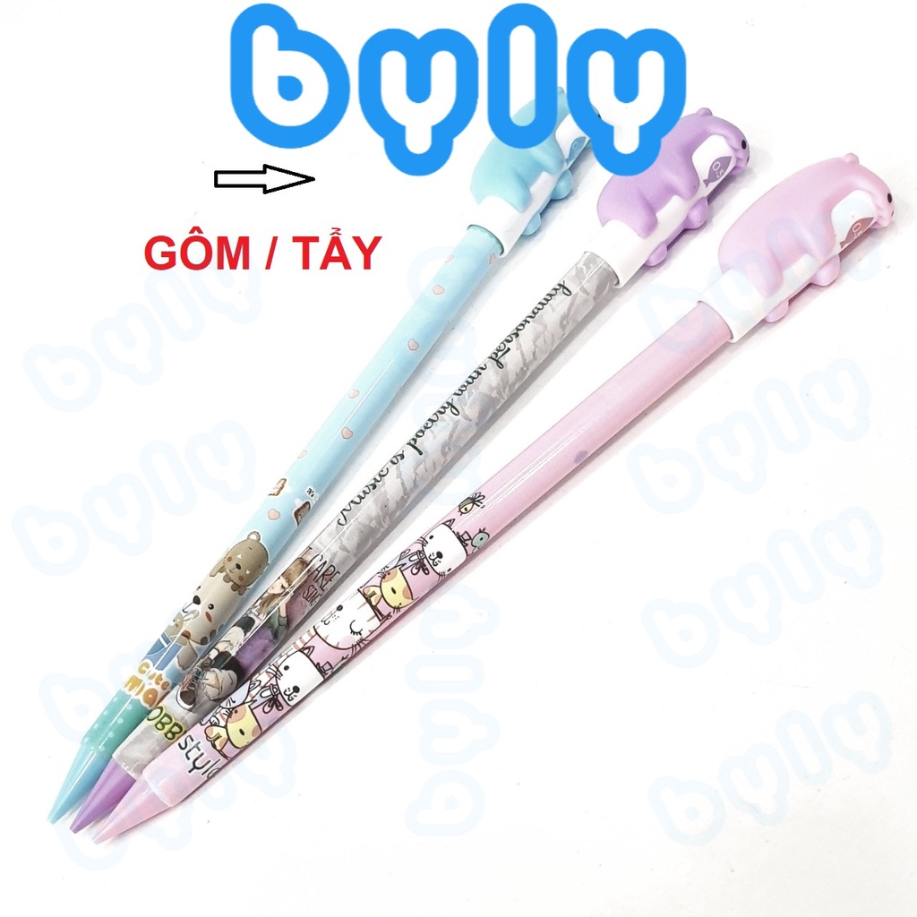 [Ship hỏa tốc] Bút chì bấm kim ngòi 0.5mm có gôm đầu gấu 𝑻𝒉𝒊𝒆̂𝒏 𝑳𝒐𝒏𝒈 Điểm 10 TP-PC01 - ByLy Store