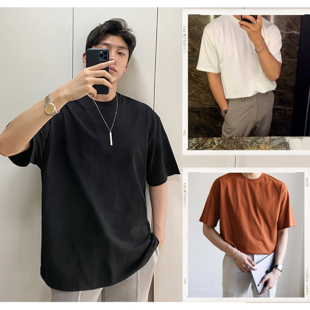 Áo Thun Tay Lỡ TRẮNG ĐEN 100% Cotton, áo phông trơn form Rộng hàn quốc, unisex nam nữ Mẫu Mới 2022