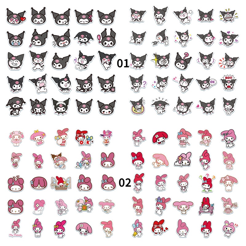Bộ 50 miếng dán trang trí hình cún hoạt hình dễ thương