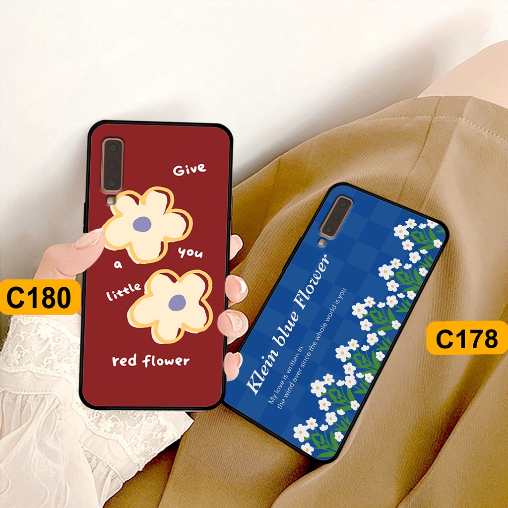 Ốp Samsung A7 2018 - A9 2018 in hình hoa cỏ nhẹ nhàng,họa tiết caro xinh xắn.ốp lưng chống sốc