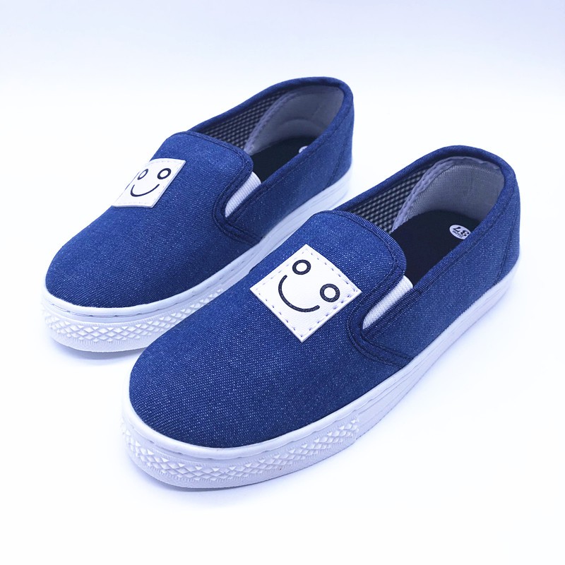 Giày slip on mặt cười jean nhạt VV88 | BigBuy360 - bigbuy360.vn
