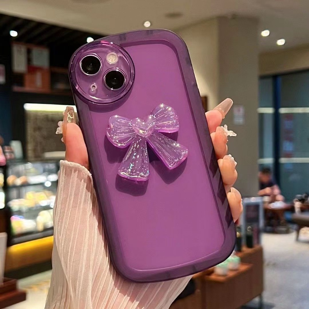 Ốp Điện Thoại Silicone TPU Mềm Trong Suốt Đính Nơ Mắt To 3D Cho Iphone 7G 8G SE 2020 7P 8P 13 12 11 Pro Max XS Max XR X XS