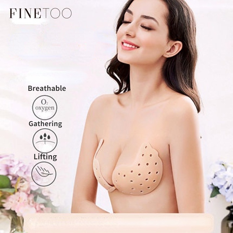 Áo ngực dán FINETOO P135 bằng silicone không dây gài trước có thể tái sử dụng
