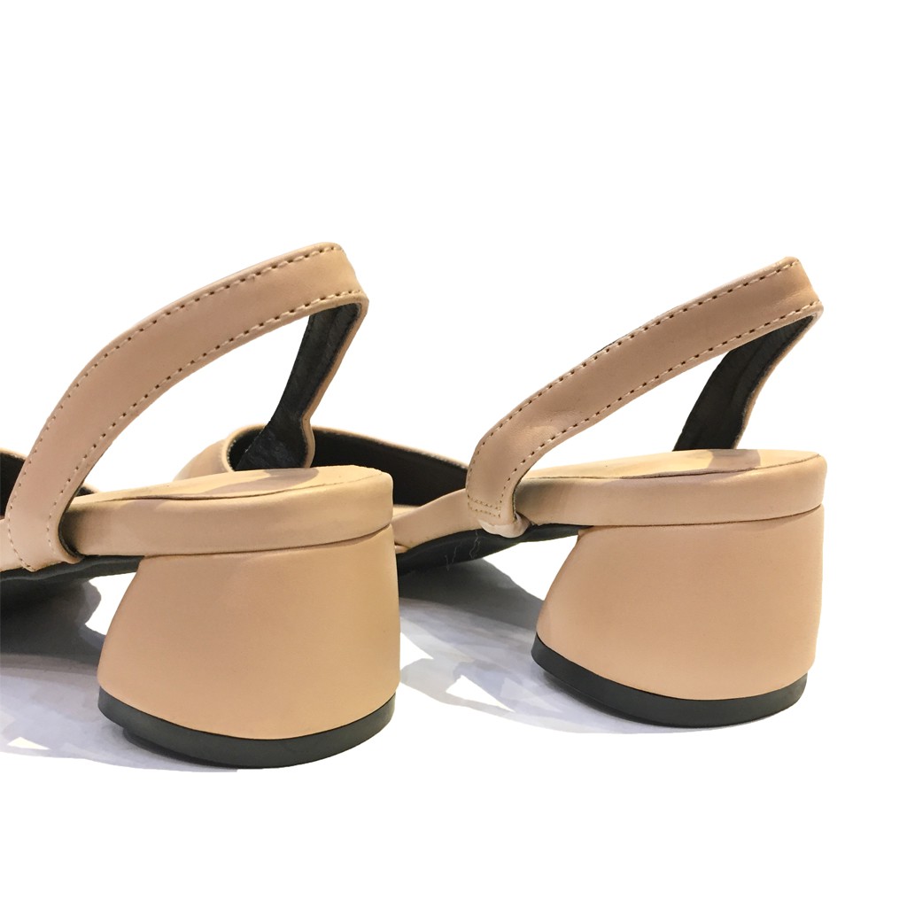 [Top Sale] Giày sandal gót vuông nữ 5p phiên bản Slingback thời trang công sở Series7 Shop