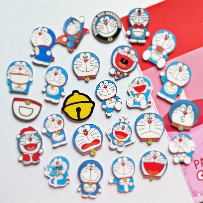 Stick Trang Trí Cặp Và Cài Áo Doremon
