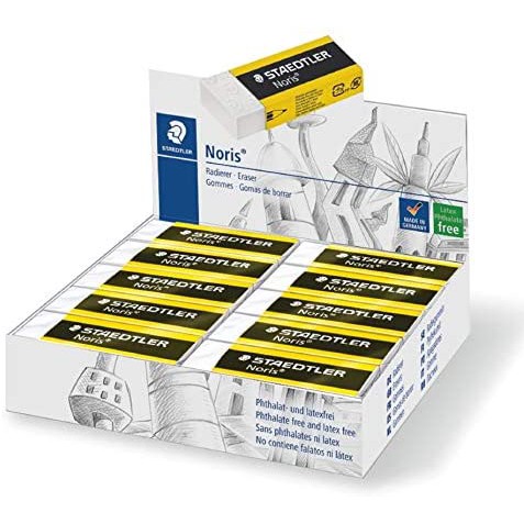 Tẩy chì siêu xịn STAEDTLER NORIS sọc vàng 526N20 viên to đại chính hãng