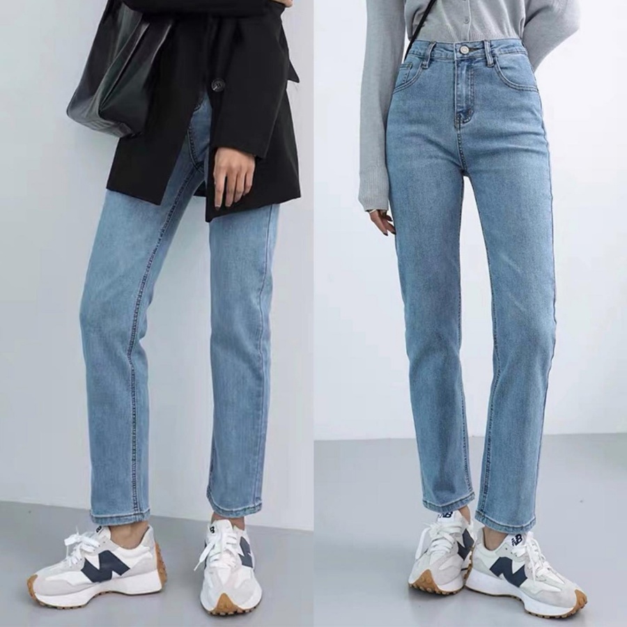 Quần Jean Baggy Nữ Trơn Lưng Cao Dáng Suông, quần bò nữ đi học M285 | BigBuy360 - bigbuy360.vn