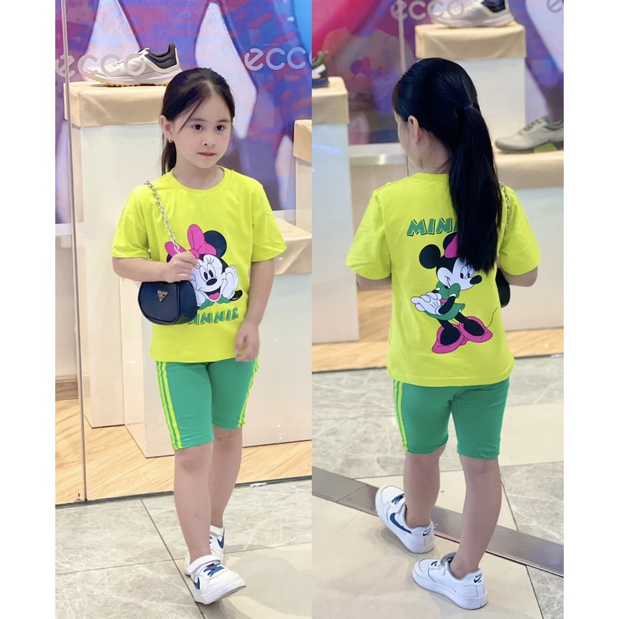 Bộ Cotton Bé Gái Set Đồ Quần Áo Thun Cotton Cho Bé Size Nhí Đại 9-43 Kg Thấm Hút Mồ Hôi In Công Chúa Homie Kids