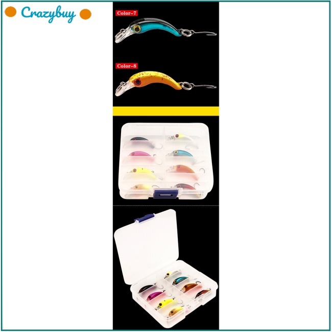 Set 8 Mồi Giả Câu Cá Mini 4cm/1.5g