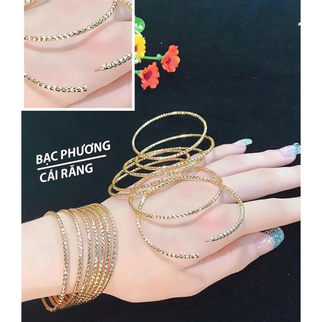 BỘ 7 VÒNG XIMEN CẮT MÁY KIM CƯƠNG TRÒN MẠ VÀNG 18K CAO CẤP
