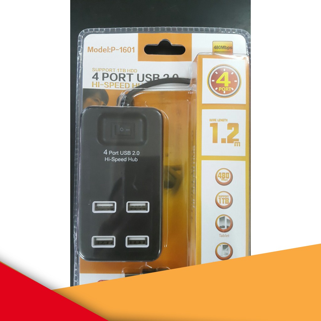 Bộ chia cổng USB 4 Port P-1601 dây dài 1.2m