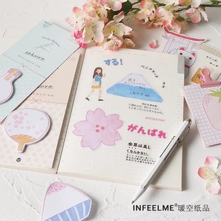 Washitape set giấy note hoa, mèo, dâu tây