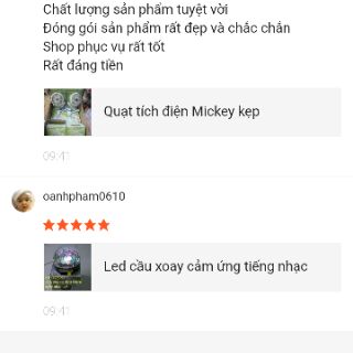Quạt tích điện Mickey kẹp