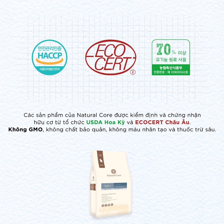 Hạt Hữu Cơ Natural Core Kitten 400g Cho Mèo Con - C1 bene