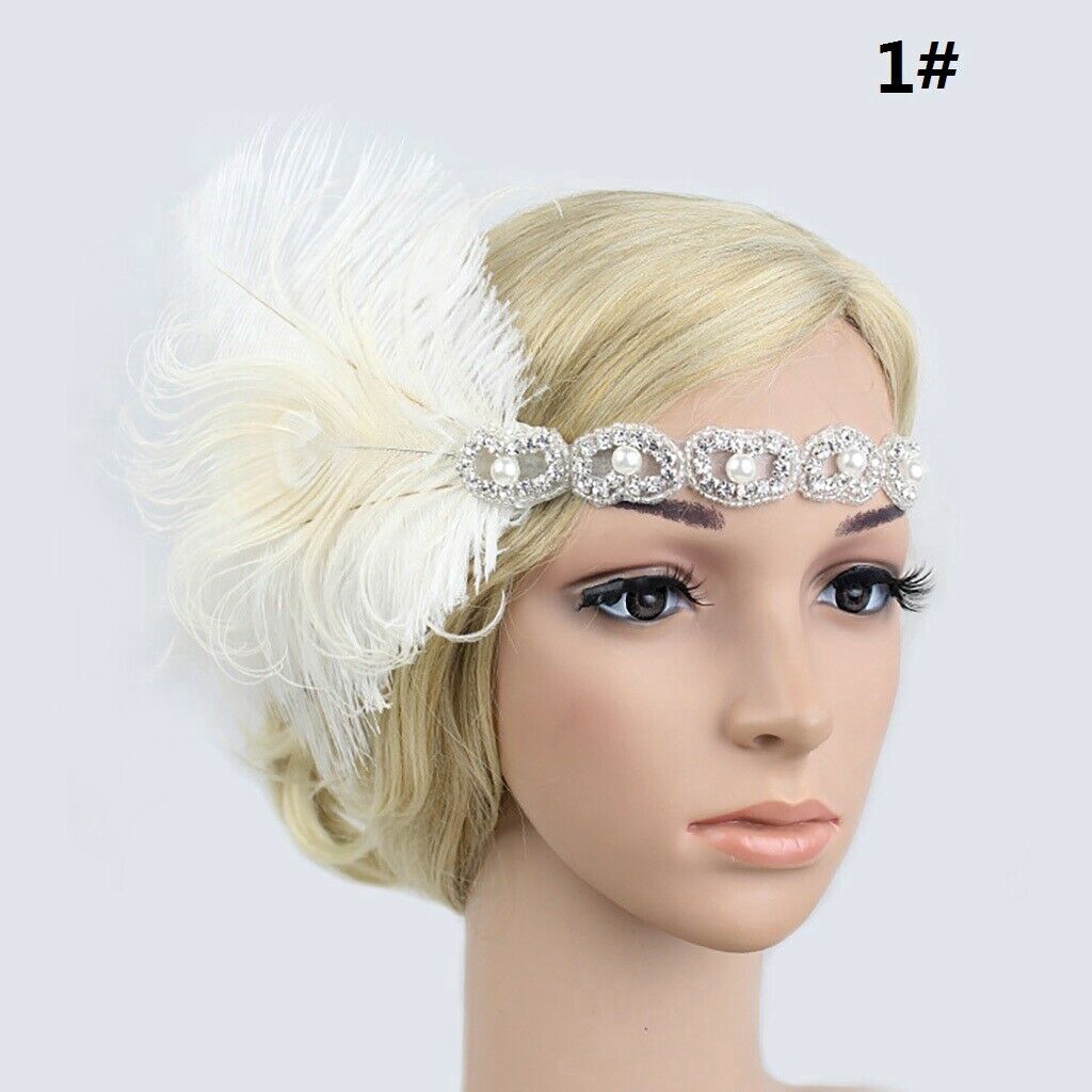 Băng đô đính hoa và lông vũ phong cách cổ điển