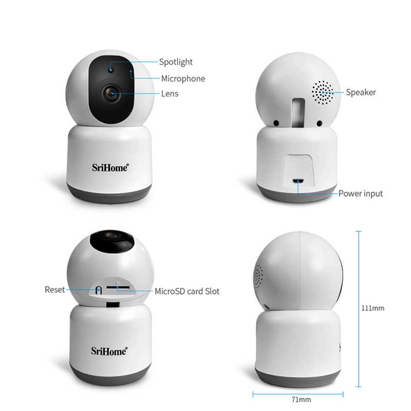 Camera Wifi Srihome SH038 4.0Mp - 2K  Hỗ Trợ wifi  5G - tiếng việt - rõ nét - tốc độ cao -