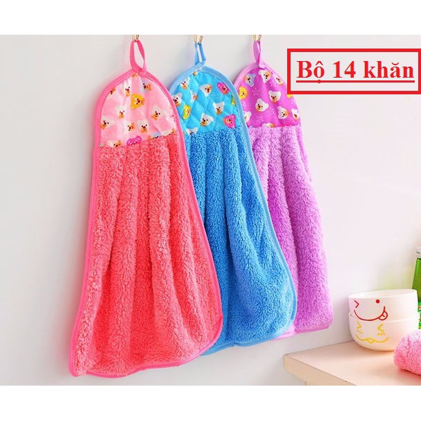 BỘ 14 KHĂN LAU TAY NHÀ BẾP CÓ QUAI TREO