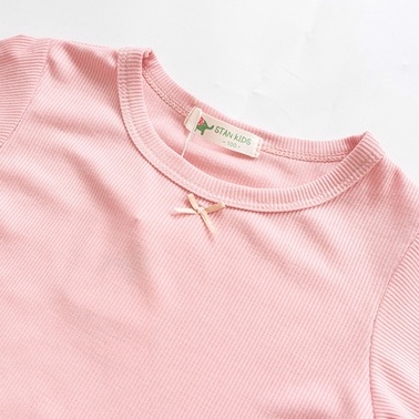 Đồ ngủ đồ mặc nhà Cho Bé Gái  Cotton Tay Ngắn + Quần Ngắn Màu Trơn Thời Trang Hàn Quốc Dành 1-7 Tuổi