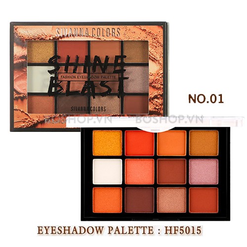 Phấn Mắt Sivanna Shine Blast Fashion Eyeshadow Palette HF5015 tone 02 ( ảnh thật nằm cuối )