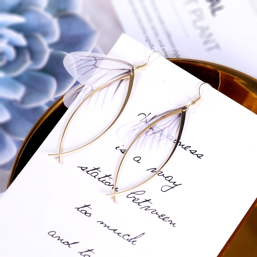 1 Đôi Bông Tai Dáng Dài Hình Cánh Bướm Phong Cách Hàn Quốc Cổ Điển
