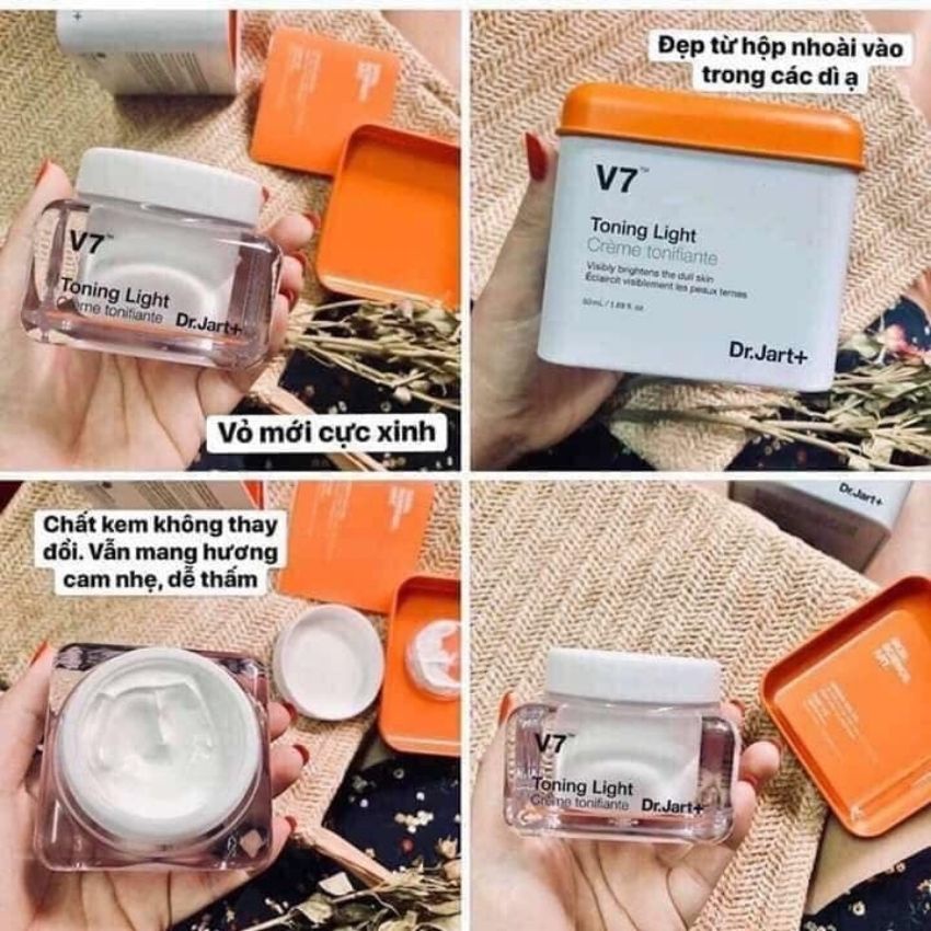 Kem dưỡng trắng da mặt V7 Toning Light Dr.Jart+, dưỡng ẩm phục hồi và tái tạo da chính hãng Hàn Quốc