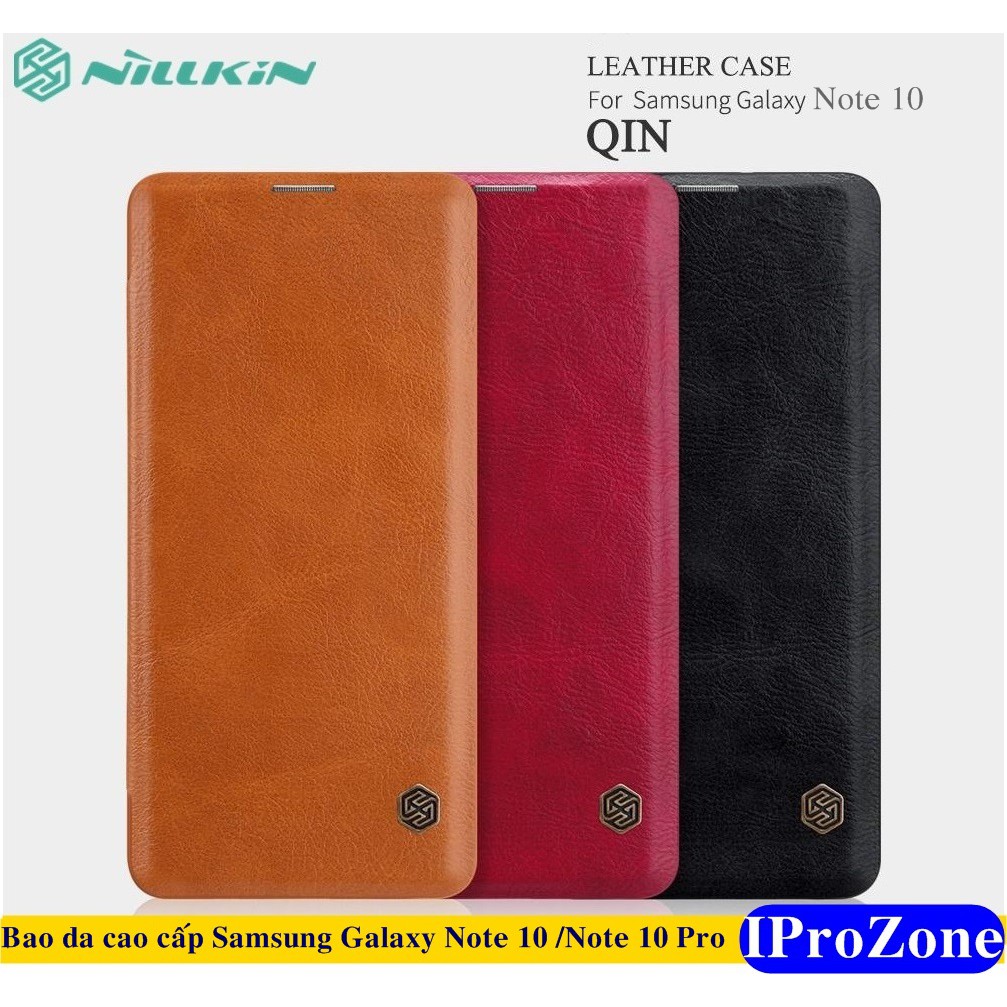 Bao da ví cài thẻ chính hãng Nillkin QIN cho Samsung Note 20 Ultra  , 10 Plus , Note 9 , gập mở thông minh