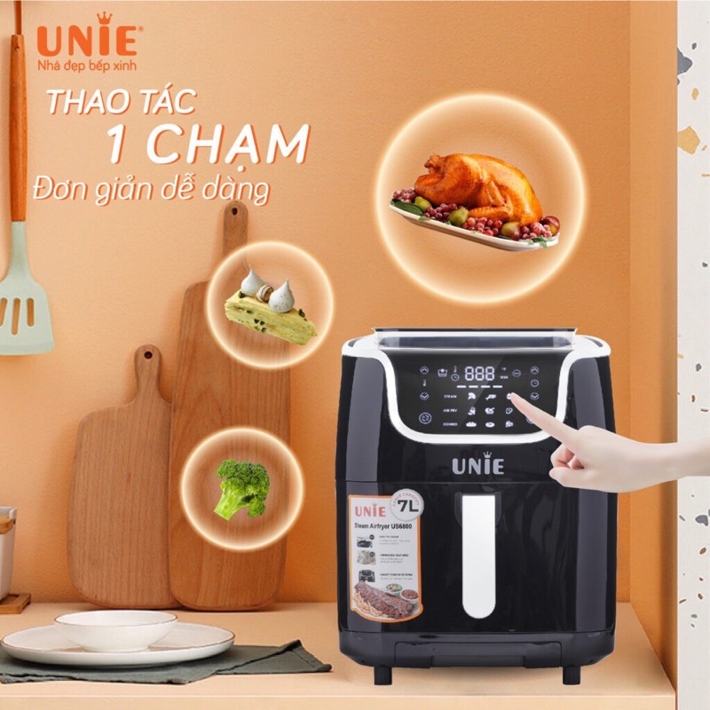 Nồi chiên hơi nước UNIE Steam US6800 dung tích 7L - Hàng chính hãng