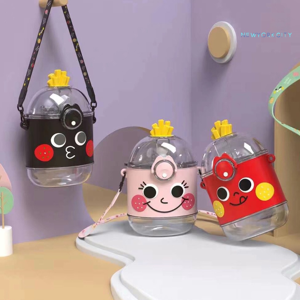 Cốc Uống Nước Bằng Nhựa Chống Rò Rỉ Thiết Kế Khóa Di Động Cho Học Sinh