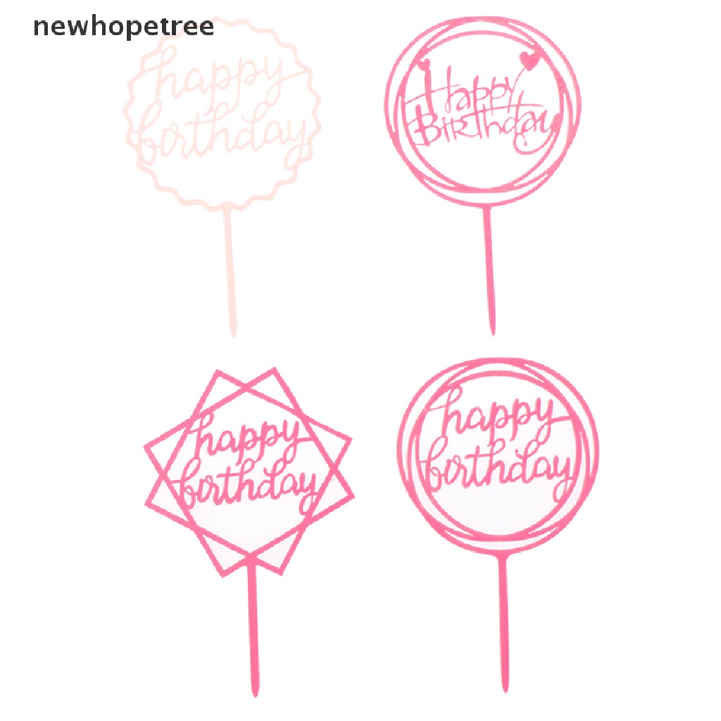 Set 10 Que Chữ Happy Birthday Trang Trí Bánh Kem Bằng Acrylic