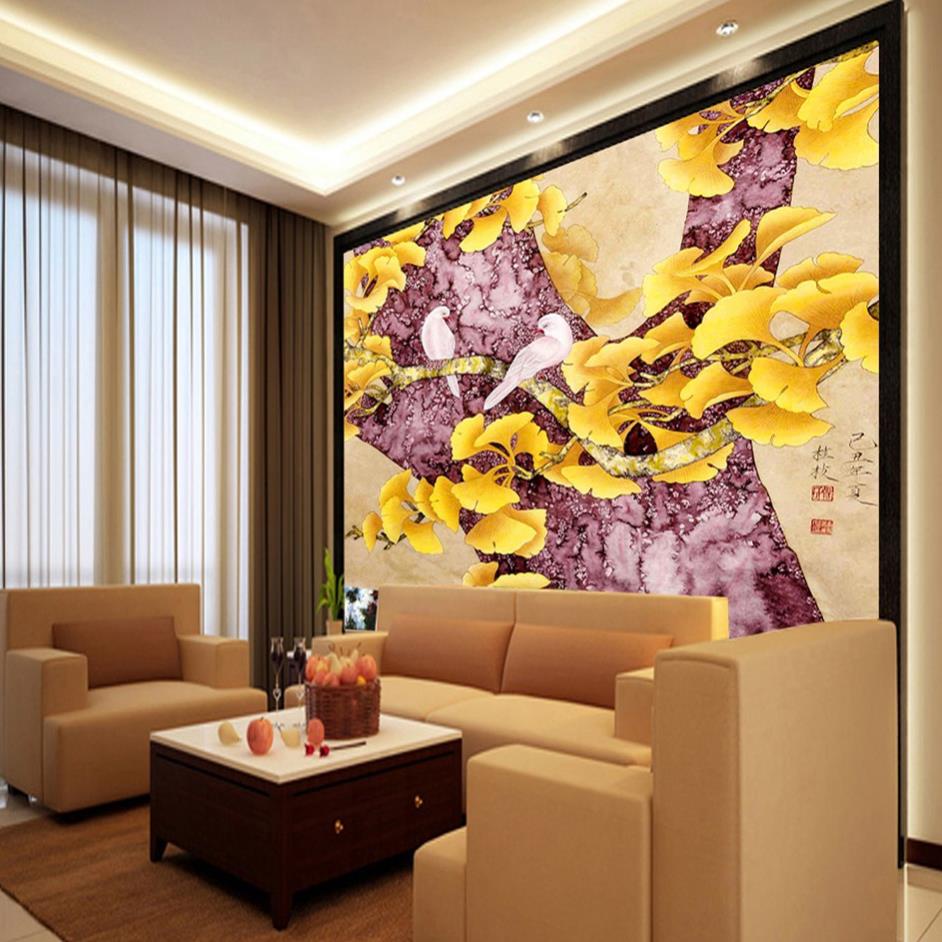 Tranh khổ lớn phong cách cổ điển độc đáo, tranh 3D khổ lớn, tranh trang trí phòng khách, tranh dán tường khổ lớn