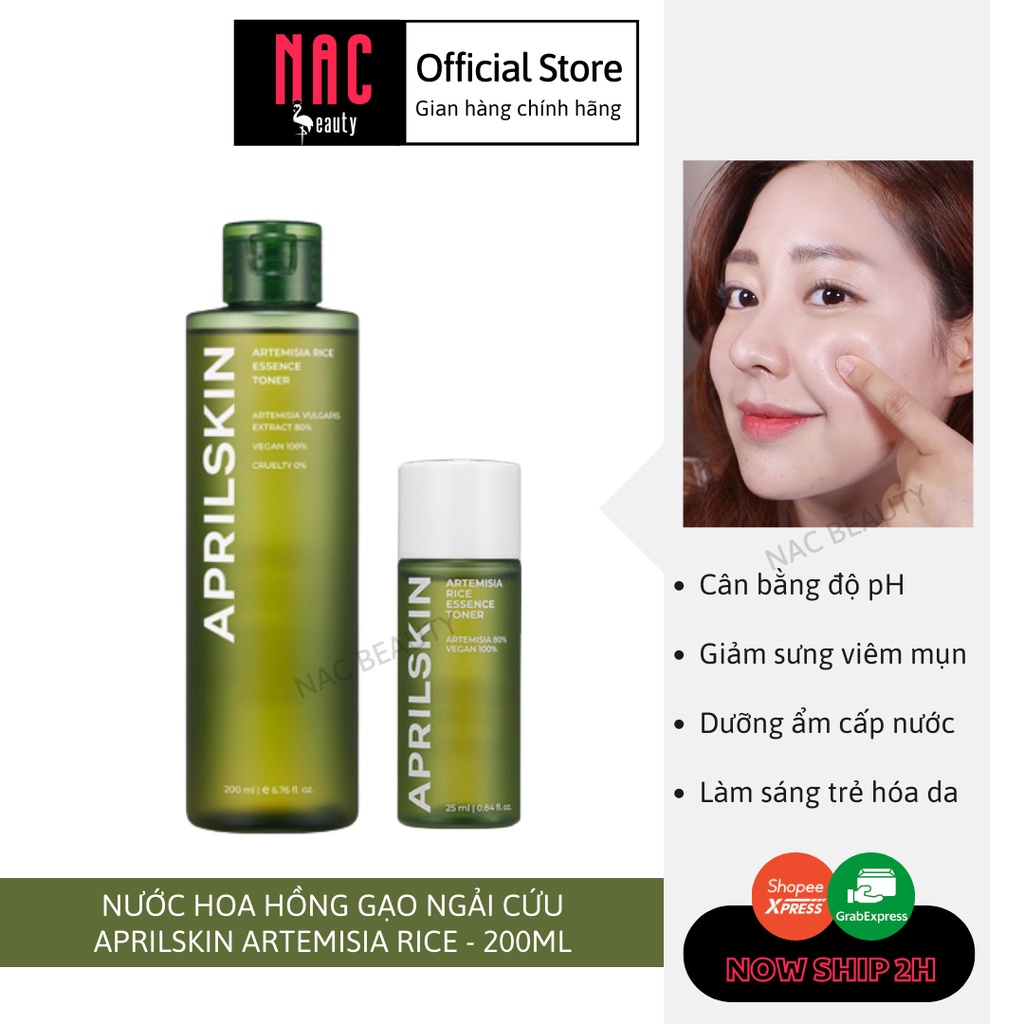 [Xả hàng] Toner gạo ngải cứu dịu nhẹ  Aprilskin Artemisia Rice Essence Toner 200ml _ Aprilskin Chính Hãng