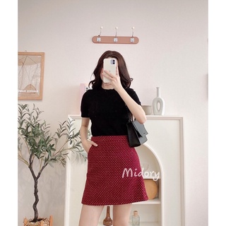chân váy dạ đỏ