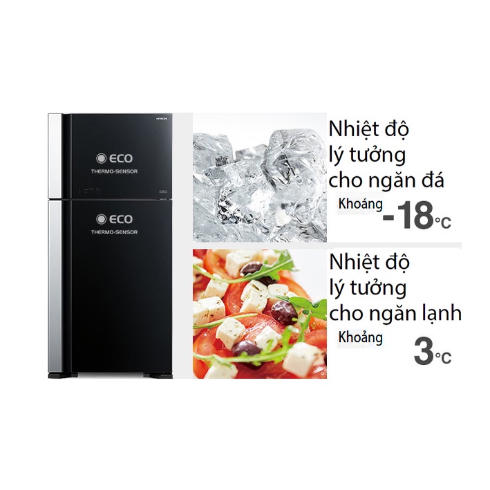 Tủ lạnh Hitachi Inverter 550 lít R-FG690PGV7X(GBK) - Điều khiển cảm ứng, Làm đá tự động, Cấp đông nhanh, Freeship HCM.