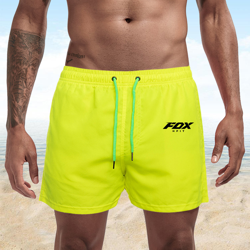 Fox Shorts Men's Casual Sports Short Pant Summer Beach Surf Drawstring Shorts Gym Fitness Running Sport Short S-4Xl