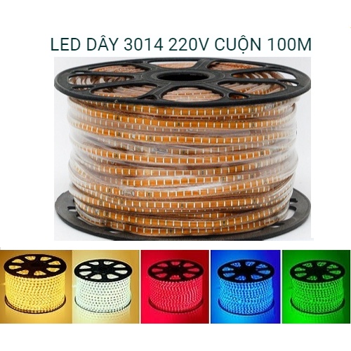 Đèn led dây 3014 -  sử dụng nguồn 220V cuộn 100m- tặng Kèm Đầu Nguồn Loại Tốt