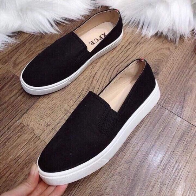 GIÀY SLIP ON DA LỘN TRƠN GÓT KẺ HOT HIT