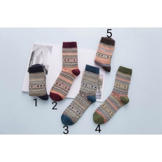 Vớ/Tất Thổ Cẩm Nam Nữ Cổ Cao Chất Dày Dặn