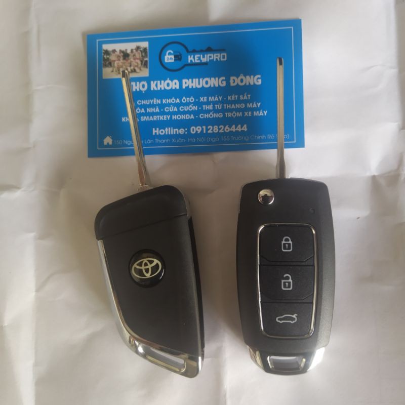 Chìa khoá remote gập Toyota Vios, Innova, Future, Hilux...