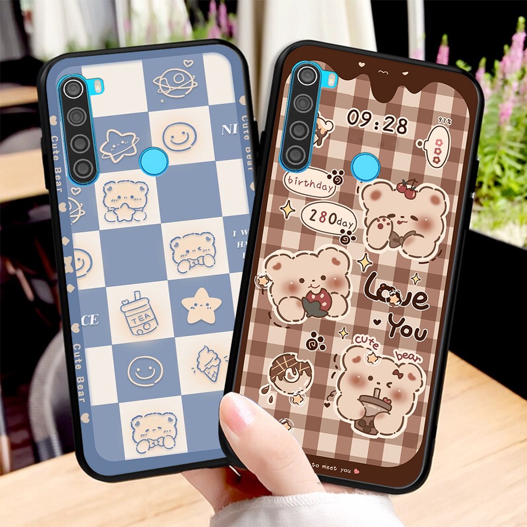 Ốp lưng Xiaomi REDMI NOTE 8 in hình 3D GẤU cute be@r, soda, happy day cực hot ,thời thượng