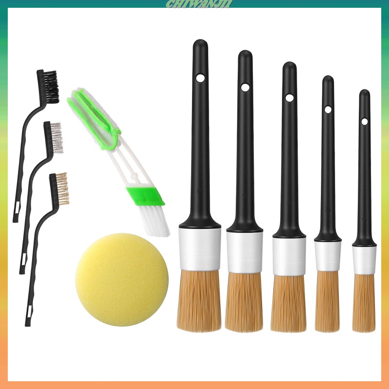 Set 10 cọ bàn chải vệ sinh nội thất xe hơi