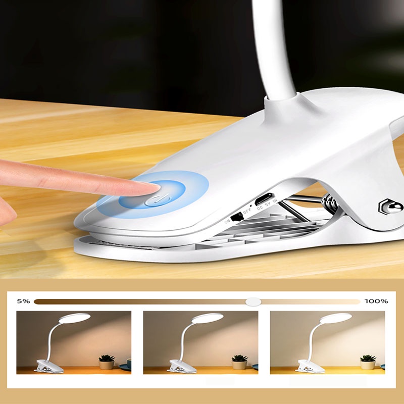 Đèn Học Kẹp Bàn Đèn Học Led Kiêm Đèn Ngủ Có Thể Tăng Giảm Độ Sáng NOBITA OFFICIAL