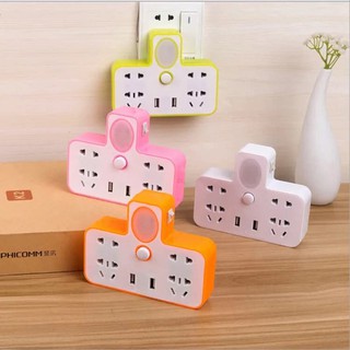 Ổ Cắm Điện Đa Năng Kiêm Đèn Ngủ 2 Cổng Usb