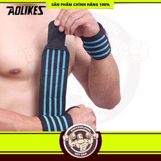 Bảo vệ cổ tay cao cấp Phụ Kiện Gym Aolikes Băng Quấn cổ tay 4 sọc (2 chiếc) (1539).