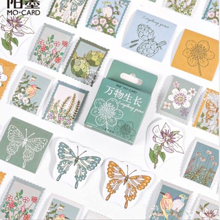 Hộp 46 miếng sticker mẫu con bướm retro