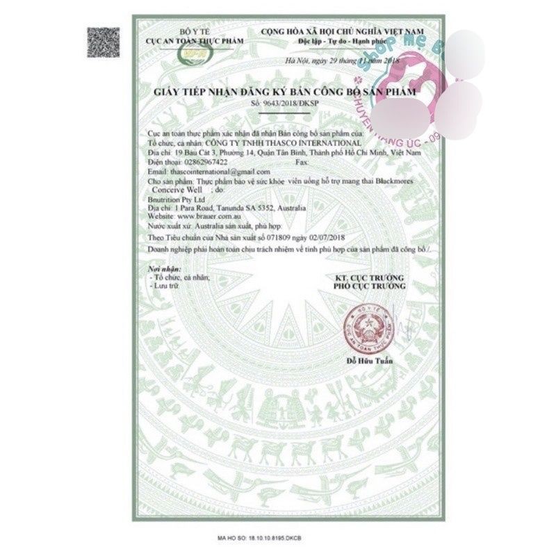 Date 7/ 2025-Viên bổ trứng tăng khả năng thụ thai Blackmores Conceive Well Gold Úc